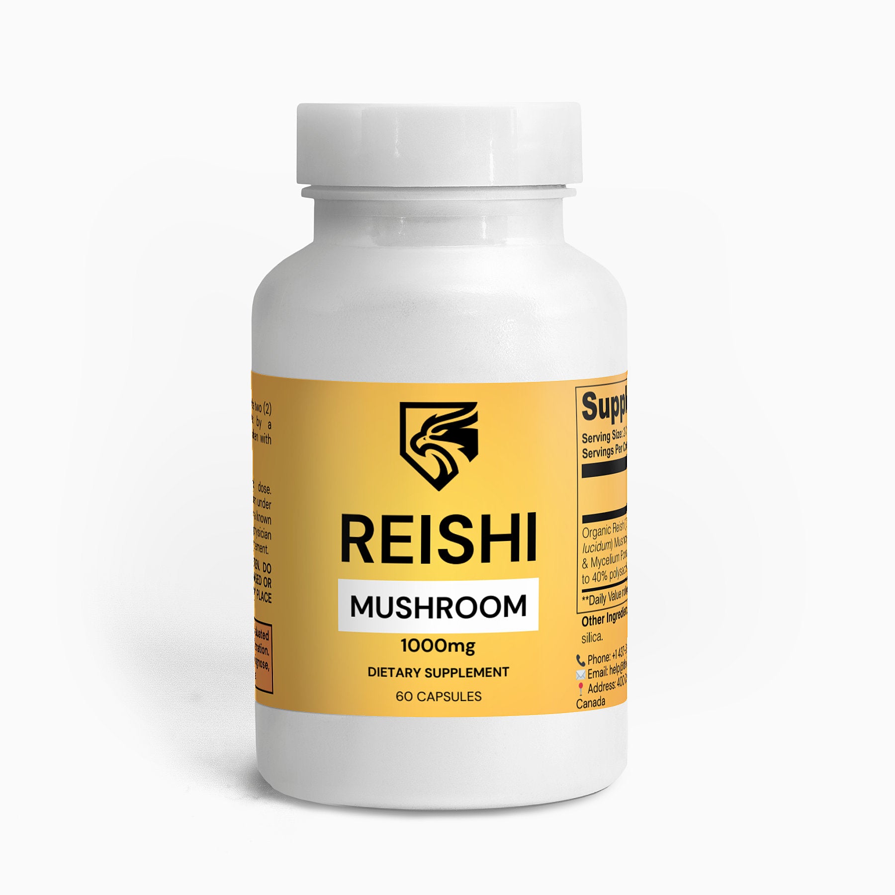 Organic Reishi Mushroom Powder Capsules – 60 Vegan Capsules