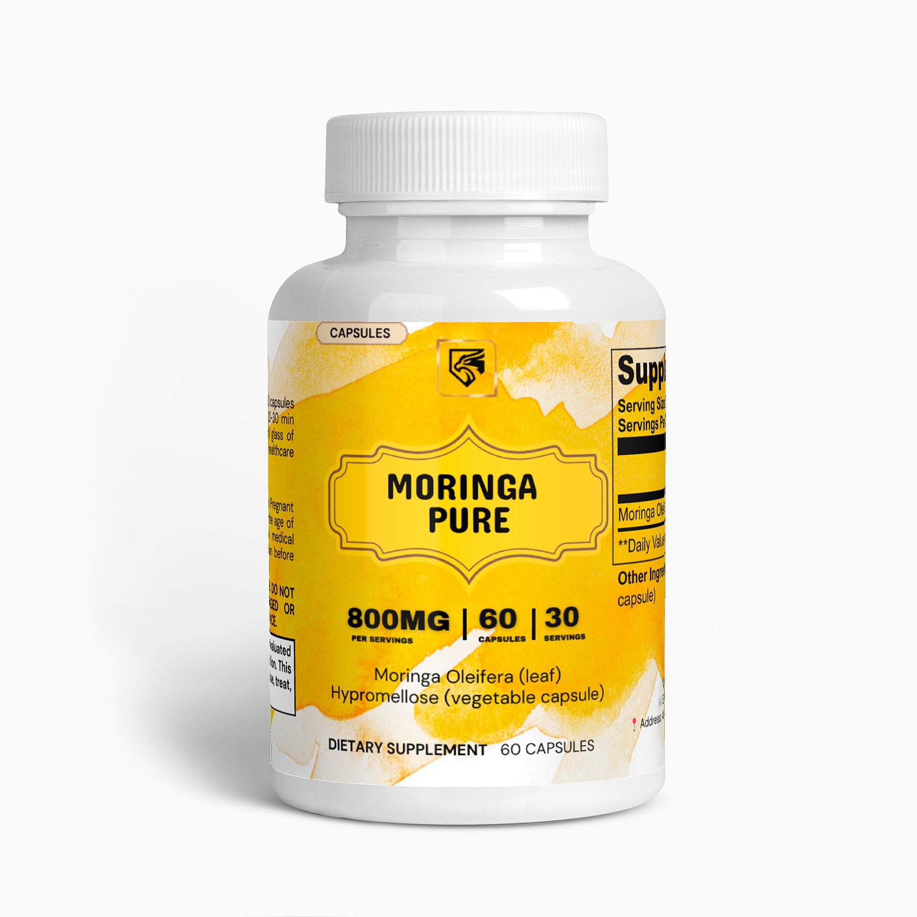 Moringa Oleifera Supplement - 60 Vegan Capsules for Daily Nutrition