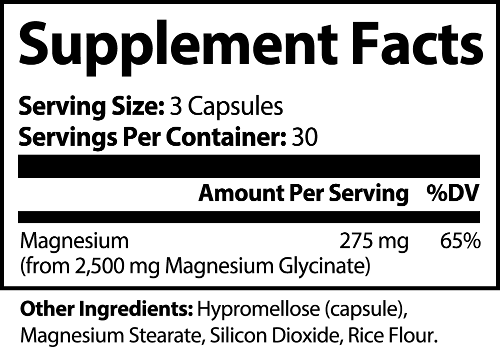 Magnesium Glycinate Supplement – 90 Capsules