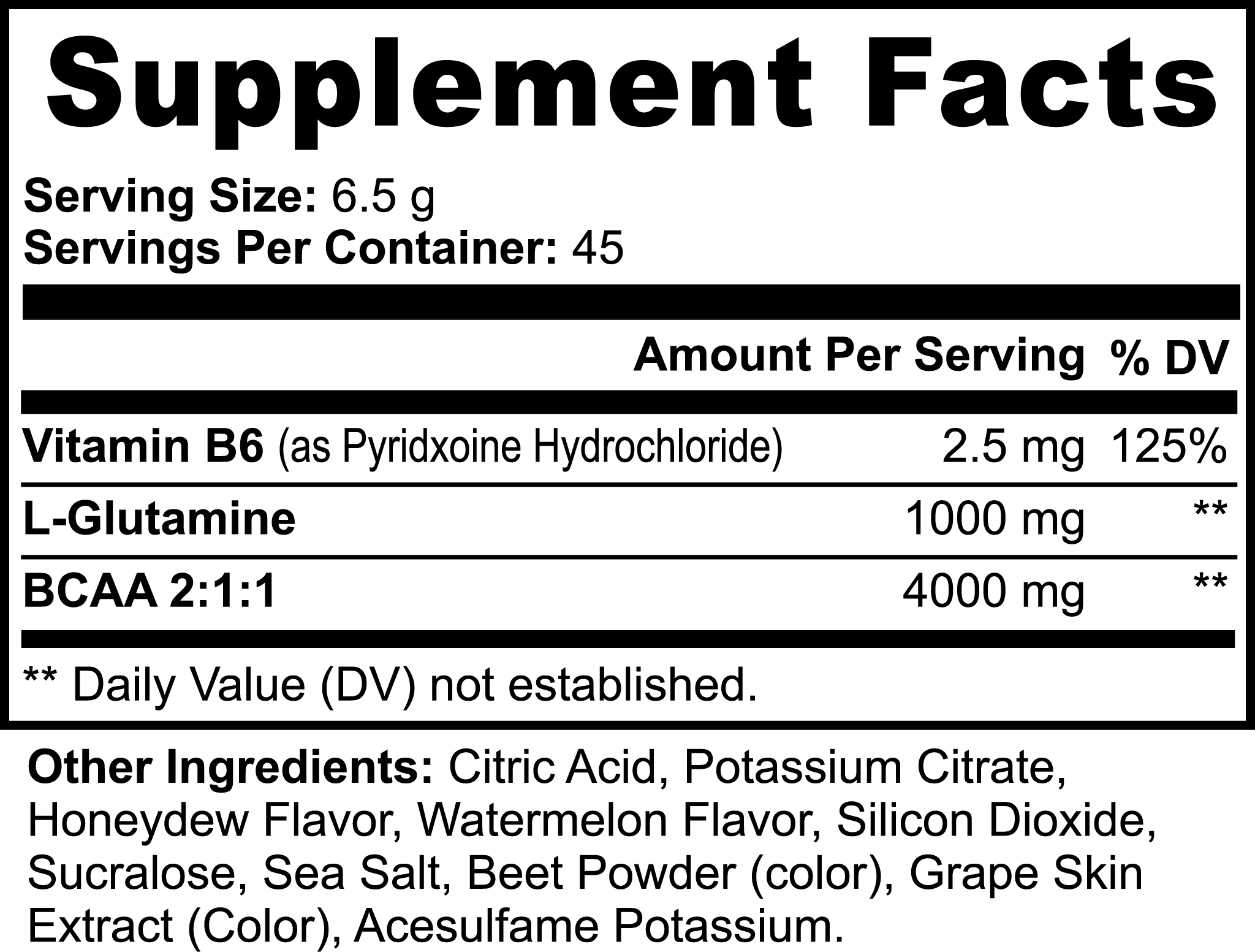 BCAA Post Workout Powder – Honeydew/Watermelon Flavor, 0.64 lb